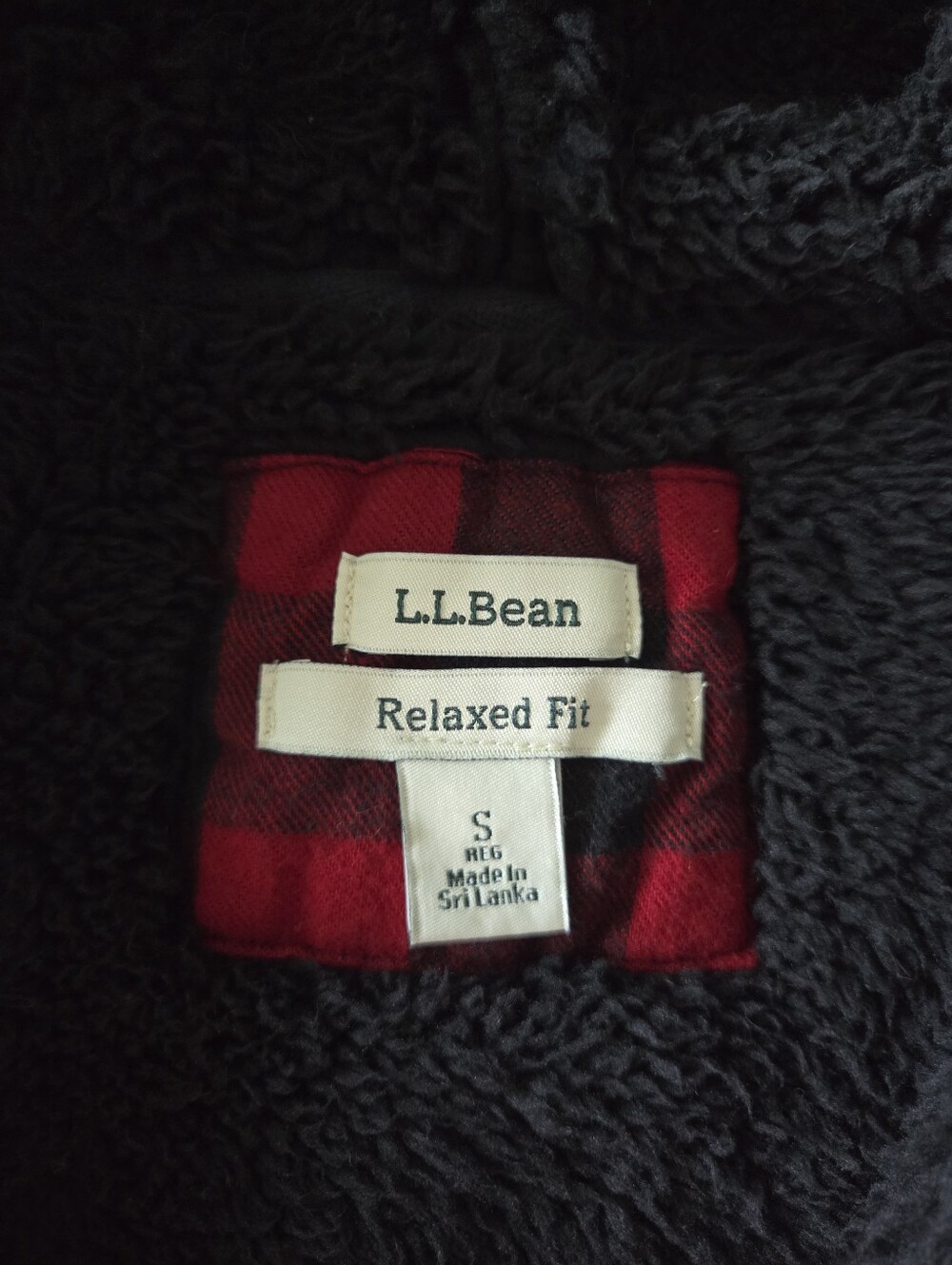 L.L. Bean Relaxed Fit Buffalo Plaid Sherpa Lined Hooded Jacket Womens Size Small - Picture 8 of 10